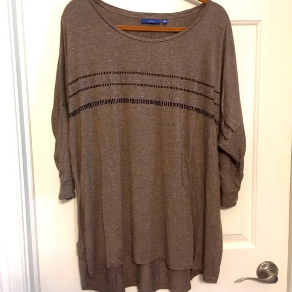 2pk WNS Apt. 9 Grey Top Sz 1x, Flower Sz XXL - Picture 2 of 10